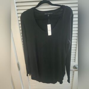 WHBM NWT Black Long Sleeve Top